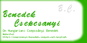 benedek csepcsanyi business card
